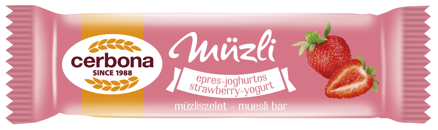 Cerbona Epres-joghurtos müzliszelet eper ízű bevonattal 20g